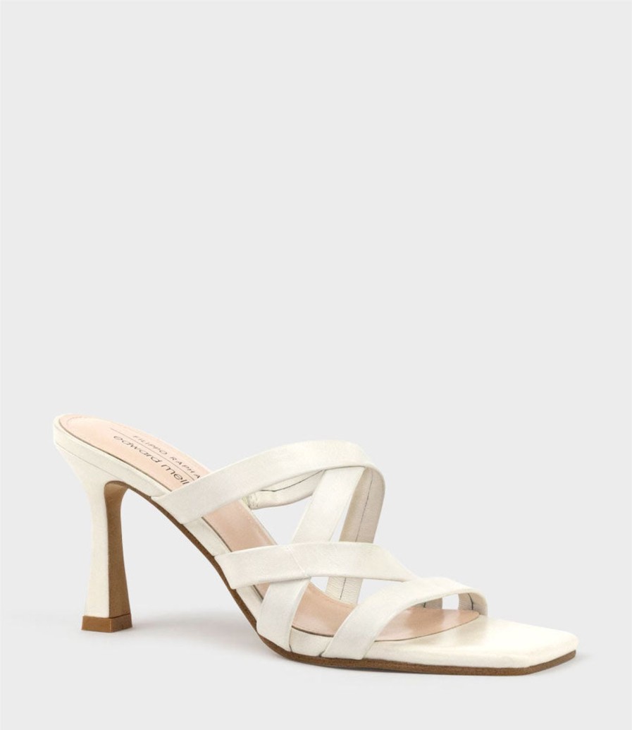 Edward Meller Indie80 Square Toe Strappy Slide In Offwhite Clearance